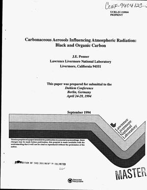 Carbonaceous aerosols influencing atmospheric radiation: Black and organic carbon
