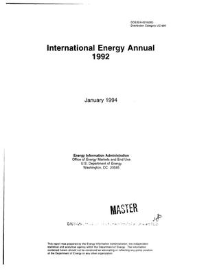 International Energy Annual, 1992