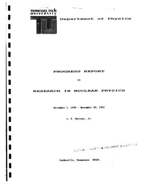 Proton resonance spectroscopy. Progress report, December 1, 1990--November 30, 1991