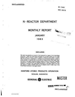N-Reactor Department monthly report, January 1963