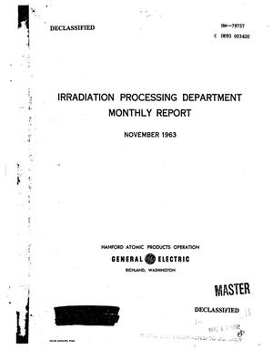 Irradiation Processing Department monthly report, November 1963
