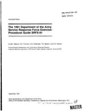 The 1991 Department of the Army Service Response Force exercise: Procedural Guide SRFX-91