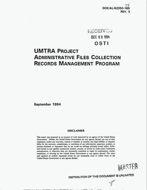 UMTRA Project Administrative Files Collection Records Management Program