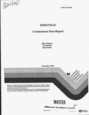 KERNVILLE, containment data report