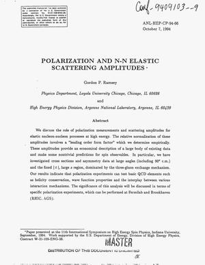 Polarization and N-N elastic scattering amplitudes