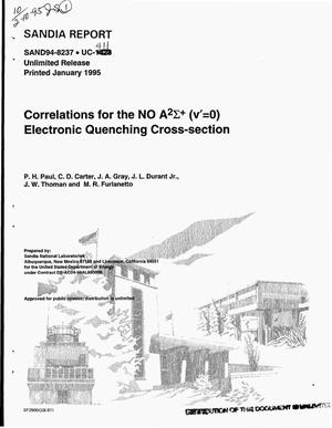 Correlations for the NO A{sup 2}{Sigma}{sup +} electronic quenching cross-section