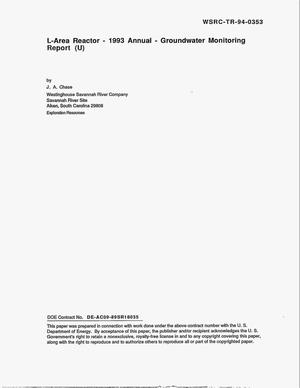 L-Area Reactor - 1993 annual - groundwater monitoring report