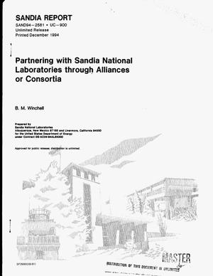 Partnering with Sandia National Laboratories through alliances or consortia