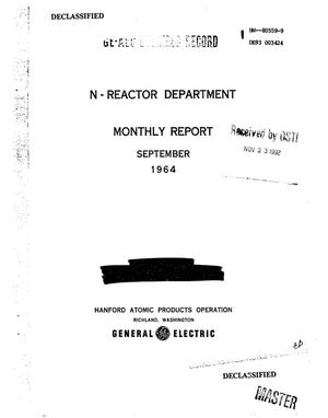 N-Reactor Department monthly report, September 1964