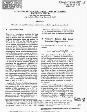 Long-Baseline Neutrino Oscillation Experiments