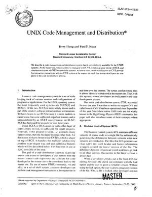 UNIX code management and distribution