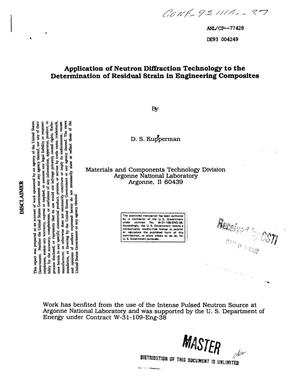 Application of neutron diffraction technology to the determination of residual strain in engineering composites
