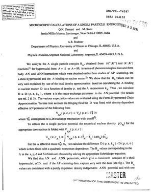 Microscopic Calculations of Λ Single Particle Energies