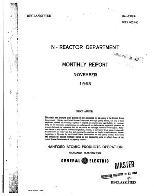 N-Reactor Department monthly report, November 1963