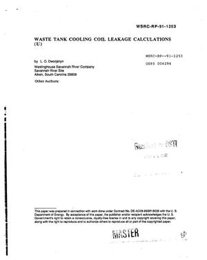 Waste Tank cooling coil leakage calculations