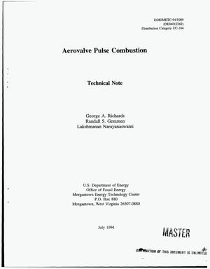 Aerovalve Pulse Combustion: Technical Note
