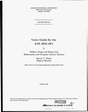 Users guide for the ANL IBM SP1