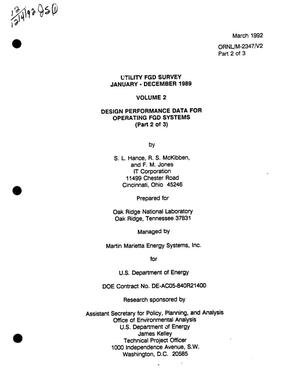 Utility FGD survey, January--December 1989. Volume 2, Design performance data for operating FGD systems: Part 2
