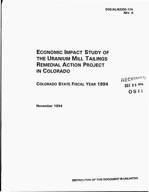 Economic Impact Study of the Uranium Mill Tailings Remedial Action Project in Colorado: Colorado State Fiscal Year 1994