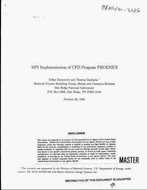 MPI implementation of CFD program PHOENICS