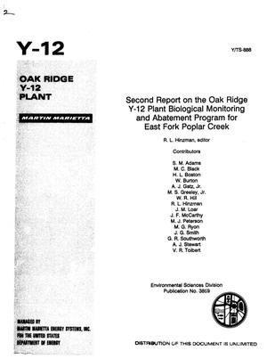 Second report on the Oak Ridge Y-12 Plant Biological Monitoring and Abatement Program for East Fork Poplar Creek