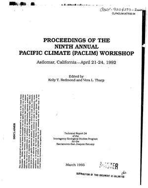Proceedings of the ninth annual Pacific Climate (PACLIM) workshop