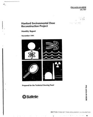 Hanford Environmental Dose Reconstruction Project. Monthly report, November 1991