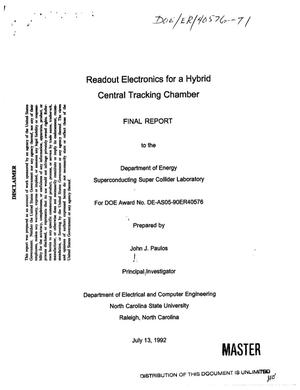 Readout electronics for a hybrid central tracking chamber. Final report