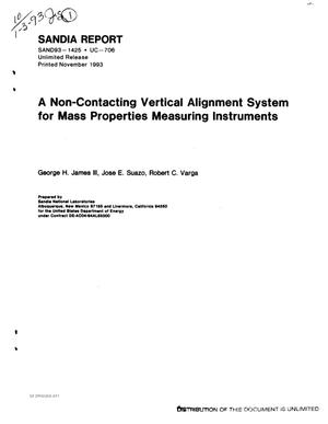 A non-contacting vertical alignment system for mass properties measuring instruments
