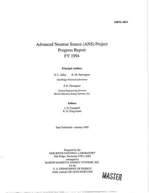 Advanced Neutron Source (ANS) Project progress report, FY 1994