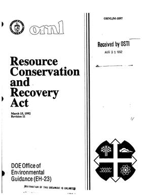 Resource Conservation and Recovery Act. Environmental guidance program reference book: Revision 11