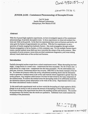 JUNIOR JADE - containment phenomenology of decoupled events