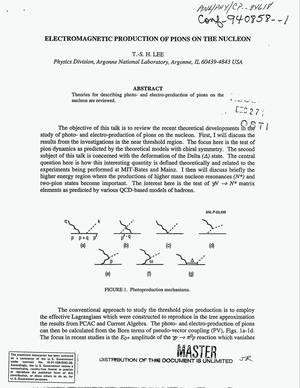 Electromagnetic production of pions on the nucleon