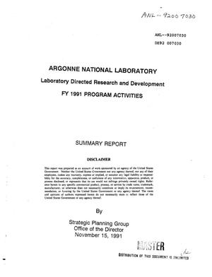 Laboratory directed research and development. FY 1991 program activities: Summary report