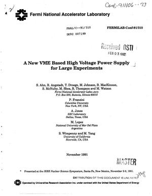 A new VME based high voltage power supply for large experiments