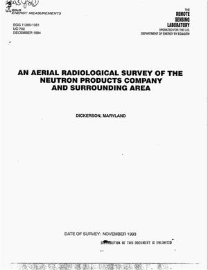 An aerial radiological survey of the neutron products company and surrounding area