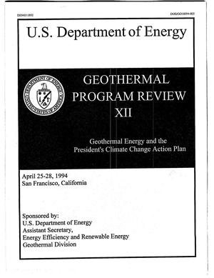 Geothermal Program Review XII: proceedings. Geothermal Energy and the President's Climate Change Action Plan