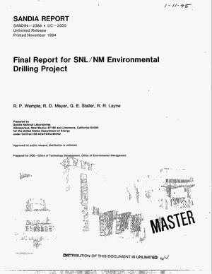 Final report for SNL/NM environmental drilling project