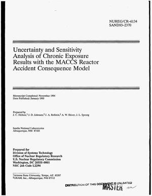 Uncertainty and sensitivity analysis of chronic exposure results with the MACCS reactor accident consequence model