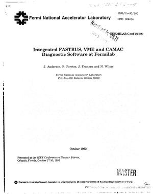 Integrated FASTBUS, VME and CAMAC diagnostic software at Fermilab