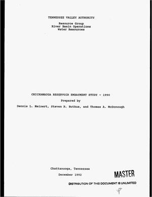 Chickamauga reservoir embayment study - 1990