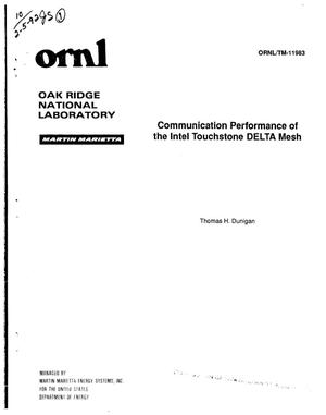 Communication performance of the Intel Touchstone DELTA mesh