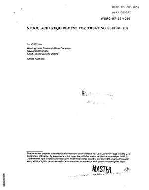 Nitric acid requirement for treating sludge