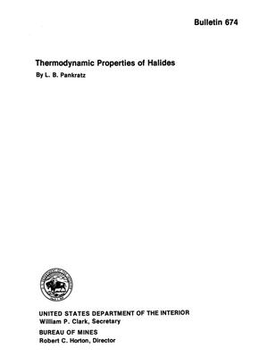 Thermodynamic Properties of Halides