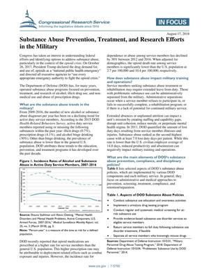 Substance Abuse Prevention, Treatment, and Research Efforts in the Military