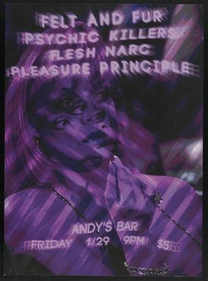 [Felt and Fur, Psychic Killers, Flesh Narc, Pleasure Principle poster]