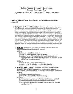 Primary view of object titled 'Degree of Access, and Terms & Conditions of Access'.