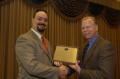 Thumbnail image of item number 1 in: '[Donnis Bagget handing out plaque award]'.