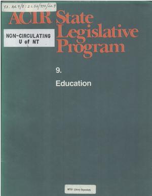 ACIR state legislative program : 9. Education