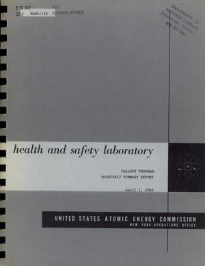 Primary view of object titled 'Health and Safety Laboratory Fallout Program Quarterly Summary Report: December 1, 1962 - March 1, 1963'.